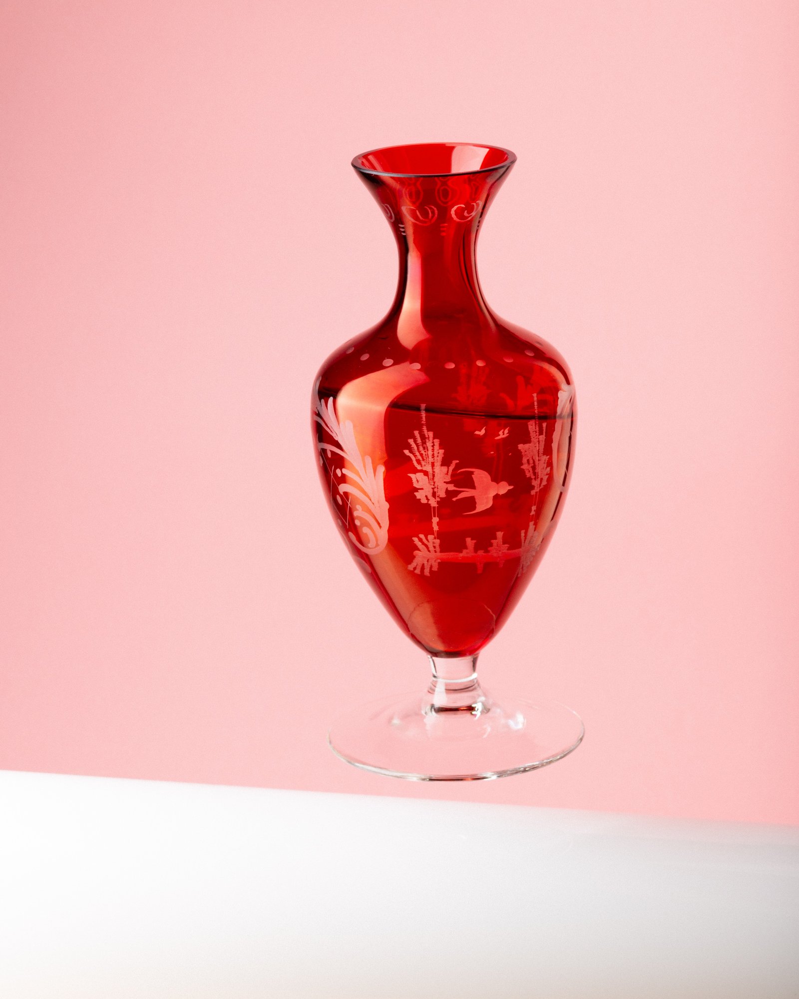 floating or jumping red vase