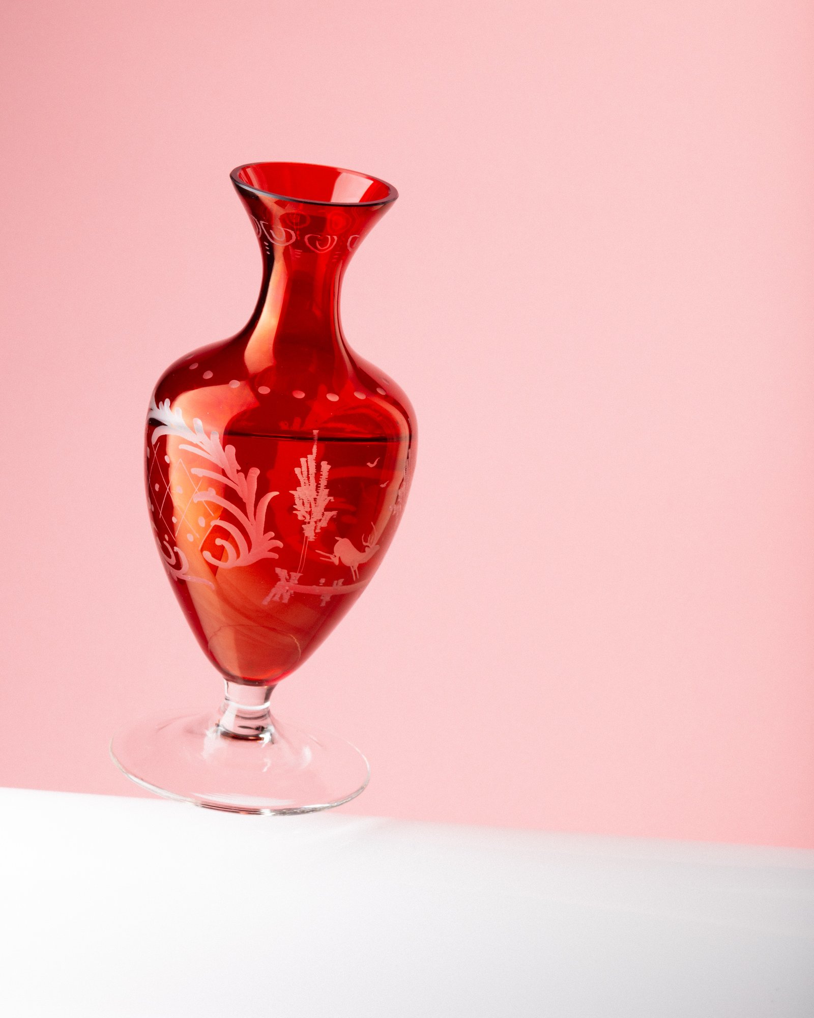 floating red vase